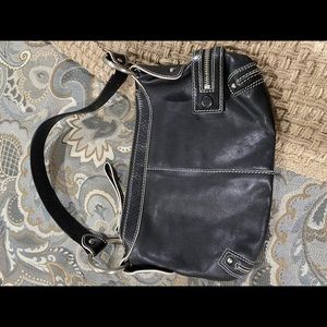 Kenneth Cole black leather hand bag.